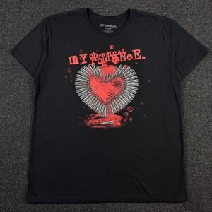 My Chemical Romance Bullet Heart Graphic T-Shirt Mens XXL Black Short Sleeve Emo